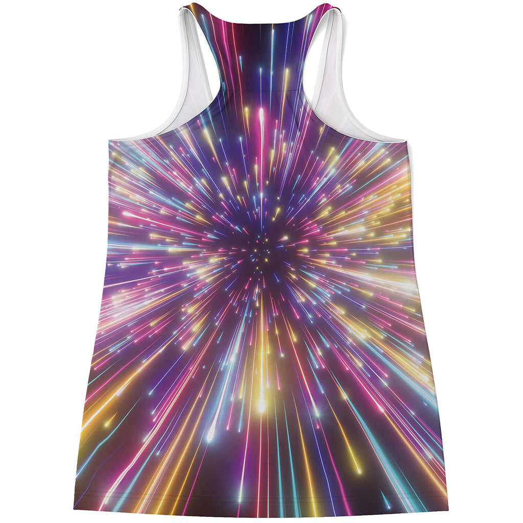 Colorful Hyperspace Print Women's Racerback Tank Top