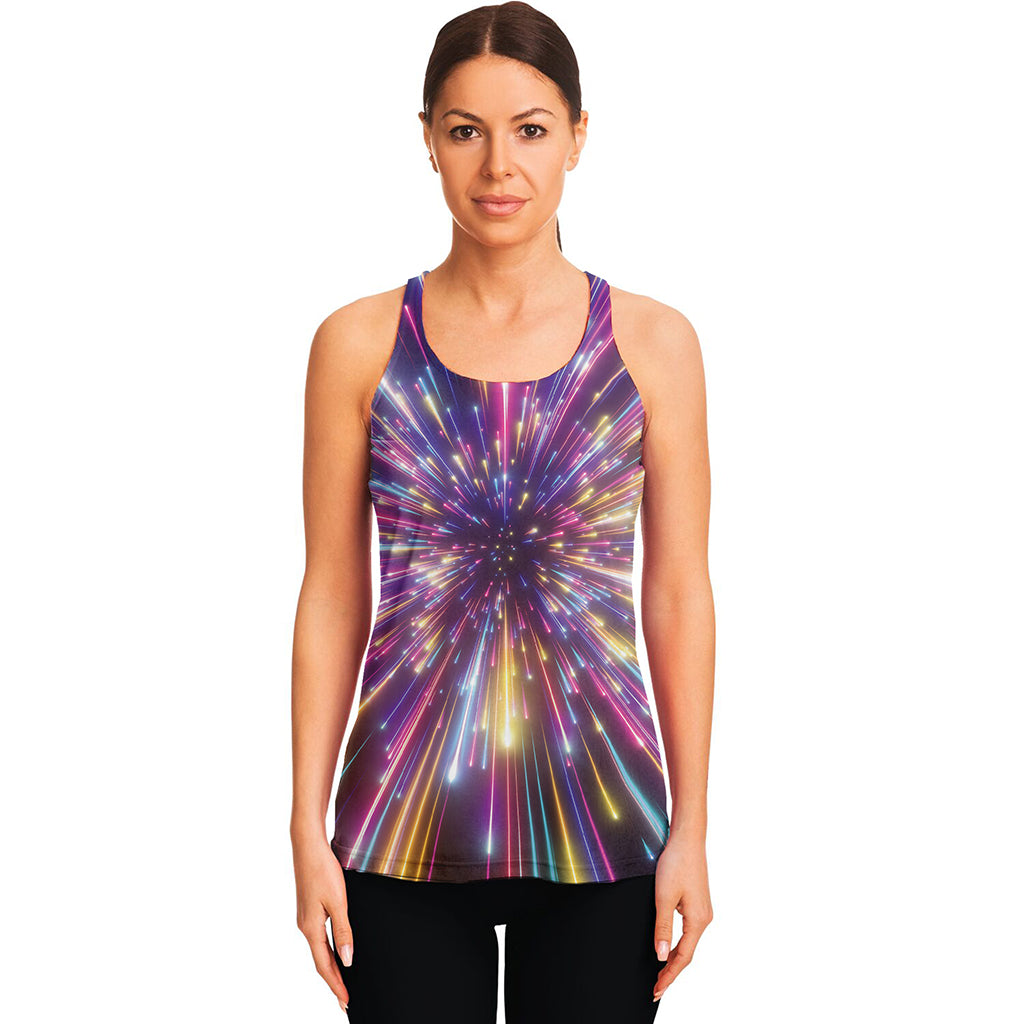 Colorful Hyperspace Print Women's Racerback Tank Top
