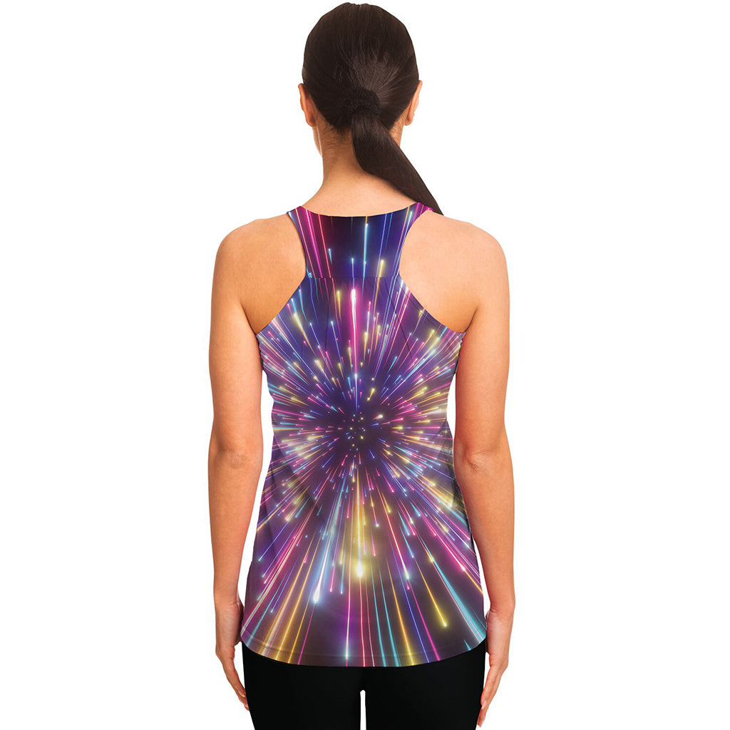 Colorful Hyperspace Print Women's Racerback Tank Top
