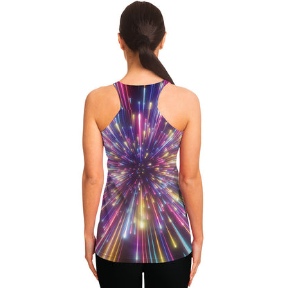 Colorful Hyperspace Print Women's Racerback Tank Top