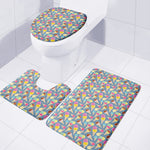 Colorful Ice Cream Pattern Print 3 Piece Bath Mat Set