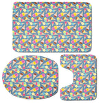 Colorful Ice Cream Pattern Print 3 Piece Bath Mat Set
