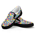 Colorful Ice Cream Pattern Print Black Slip On Sneakers