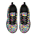 Colorful Ice Cream Pattern Print Black Sneakers