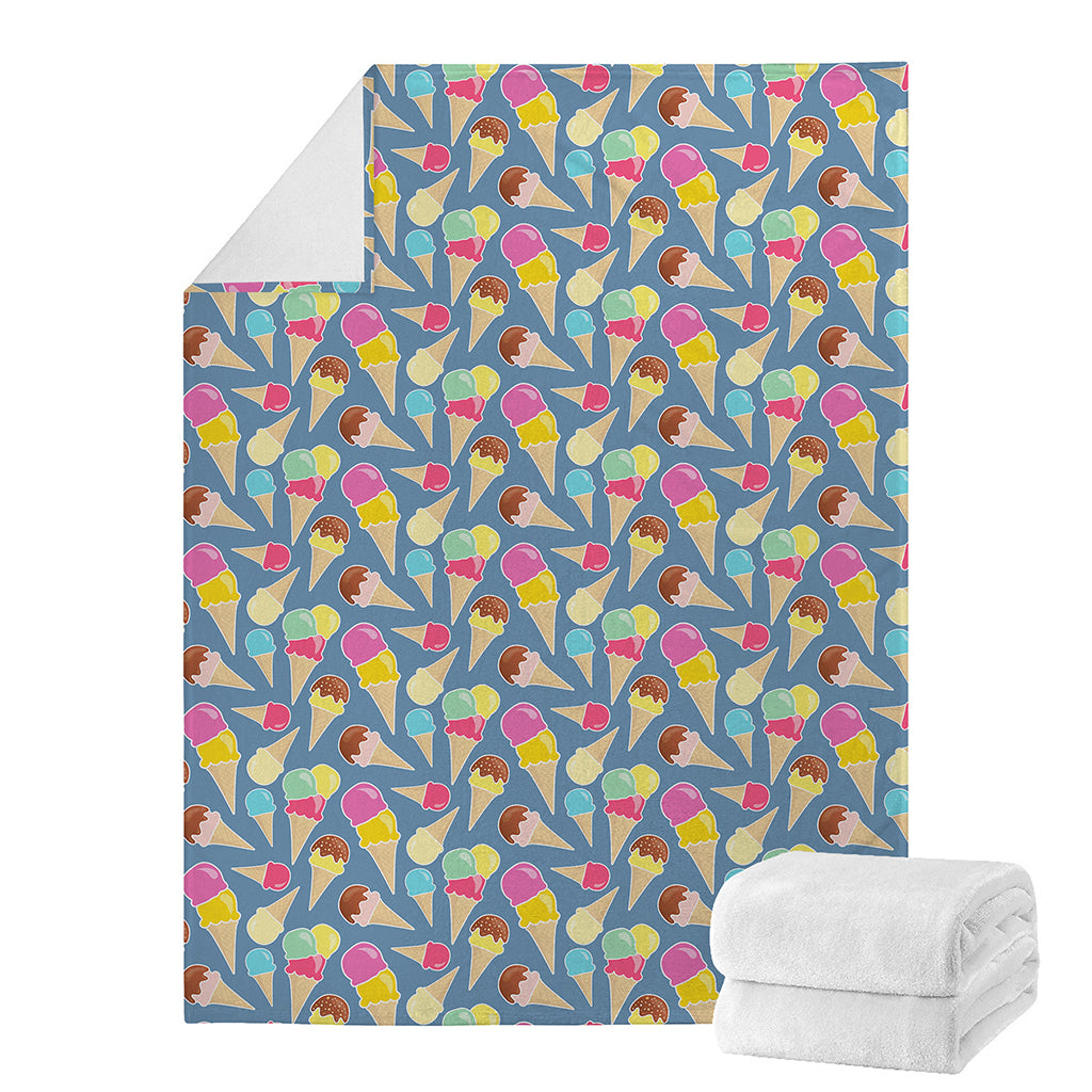 Colorful Ice Cream Pattern Print Blanket