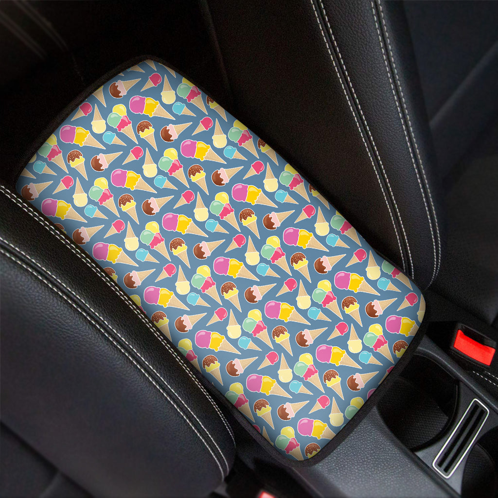 Colorful Ice Cream Pattern Print Car Center Console Cover
