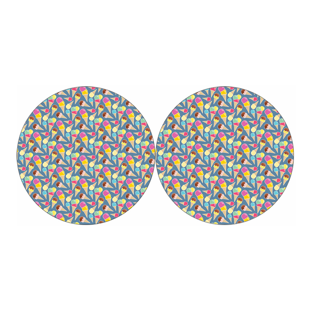 Colorful Ice Cream Pattern Print Car Coasters