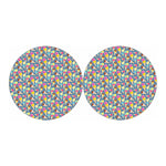 Colorful Ice Cream Pattern Print Car Coasters