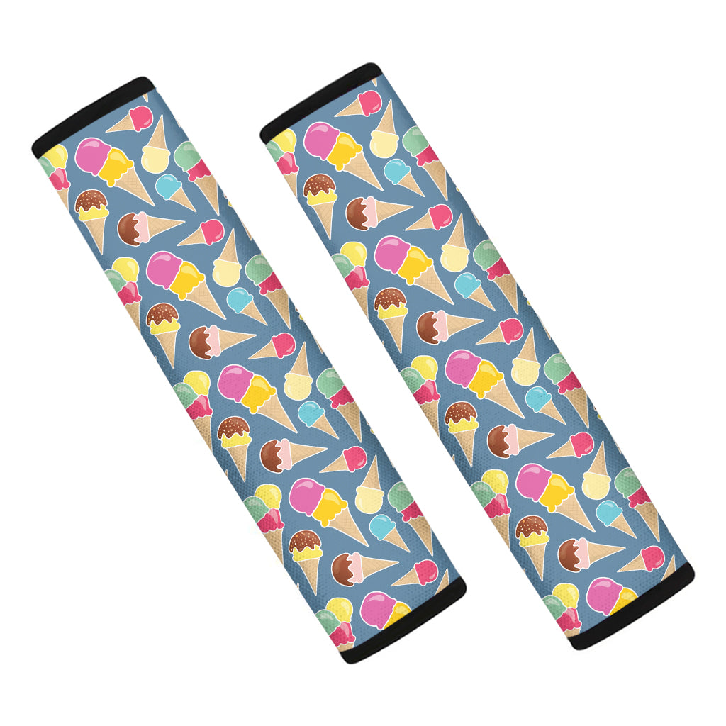 Colorful Ice Cream Pattern Print Car Seat Belt Covers