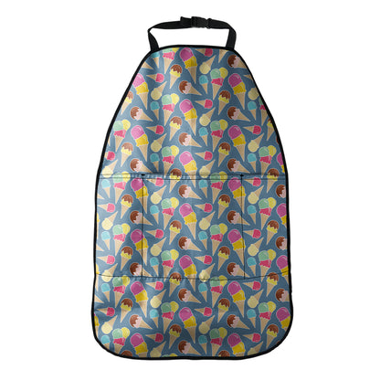 Colorful Ice Cream Pattern Print Car Seat Organizers