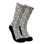 Colorful Ice Cream Pattern Print Crew Socks