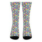 Colorful Ice Cream Pattern Print Crew Socks