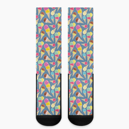 Colorful Ice Cream Pattern Print Crew Socks