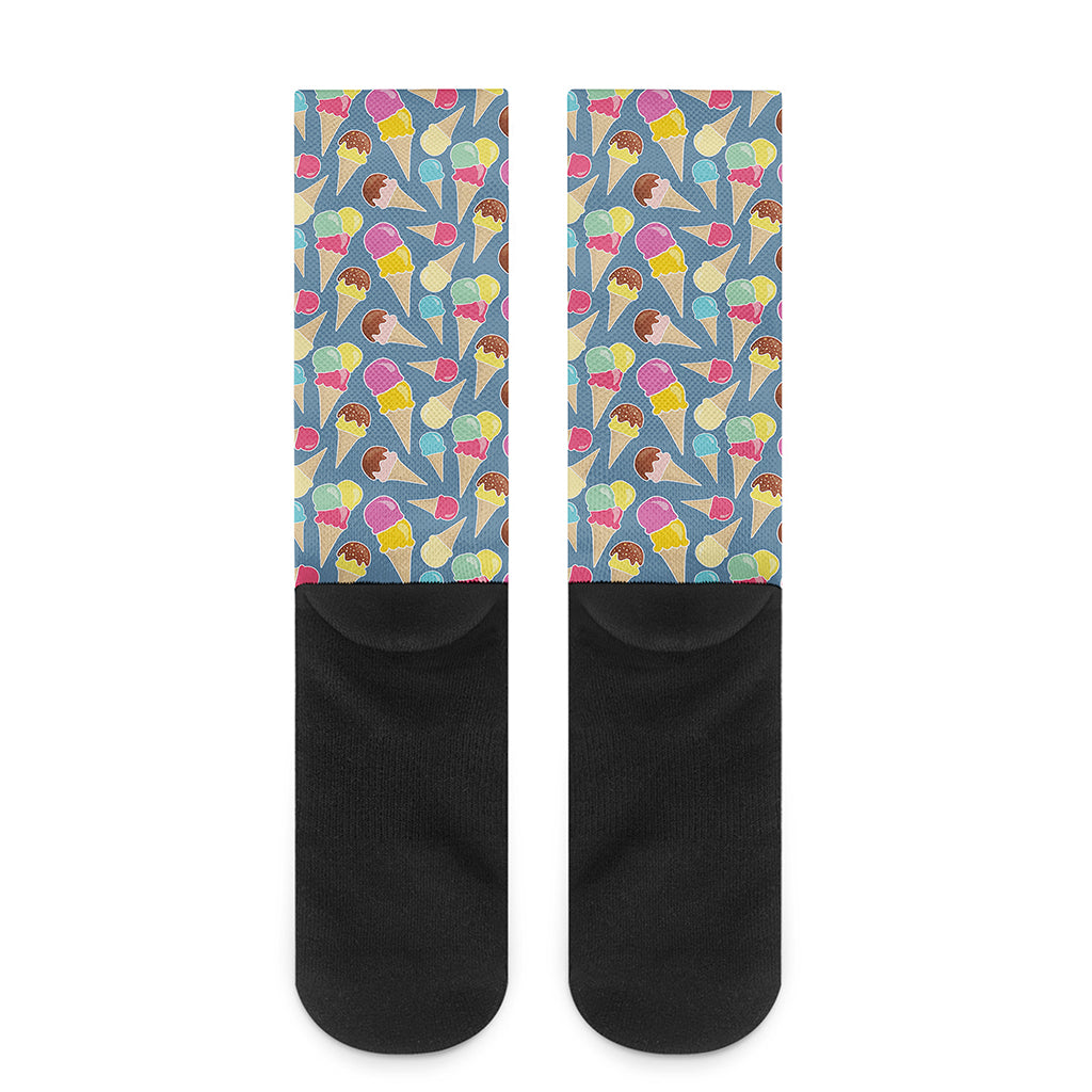 Colorful Ice Cream Pattern Print Crew Socks