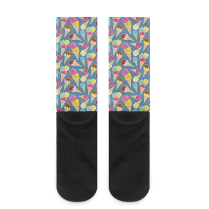 Colorful Ice Cream Pattern Print Crew Socks