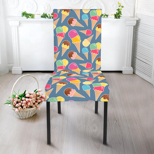 Colorful Ice Cream Pattern Print Dining Chair Slipcover