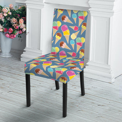 Colorful Ice Cream Pattern Print Dining Chair Slipcover