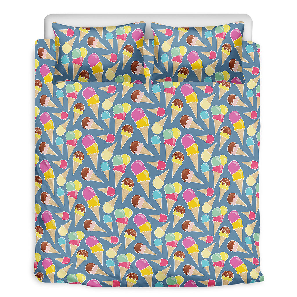 Colorful Ice Cream Pattern Print Duvet Cover Bedding Set