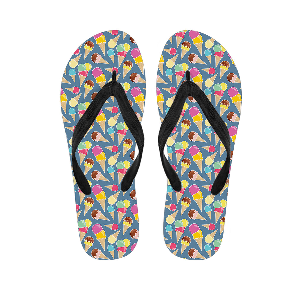 Colorful Ice Cream Pattern Print Flip Flops