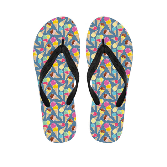 Colorful Ice Cream Pattern Print Flip Flops