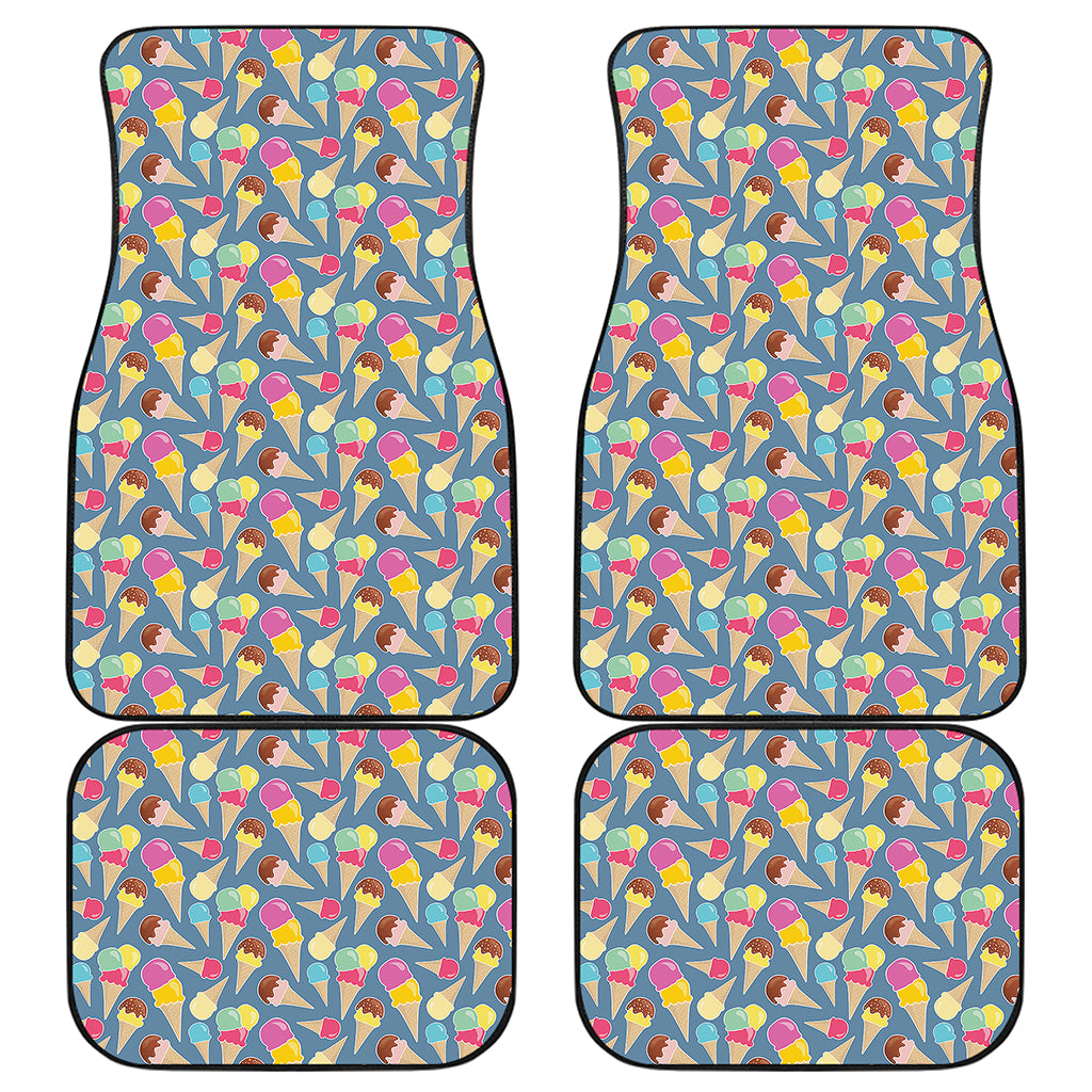 Colorful Ice Cream Pattern Print Front and Back Car Floor Mats