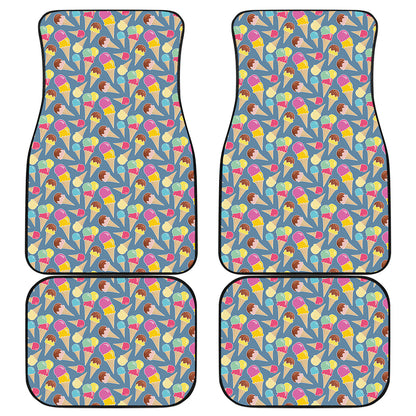 Colorful Ice Cream Pattern Print Front and Back Car Floor Mats