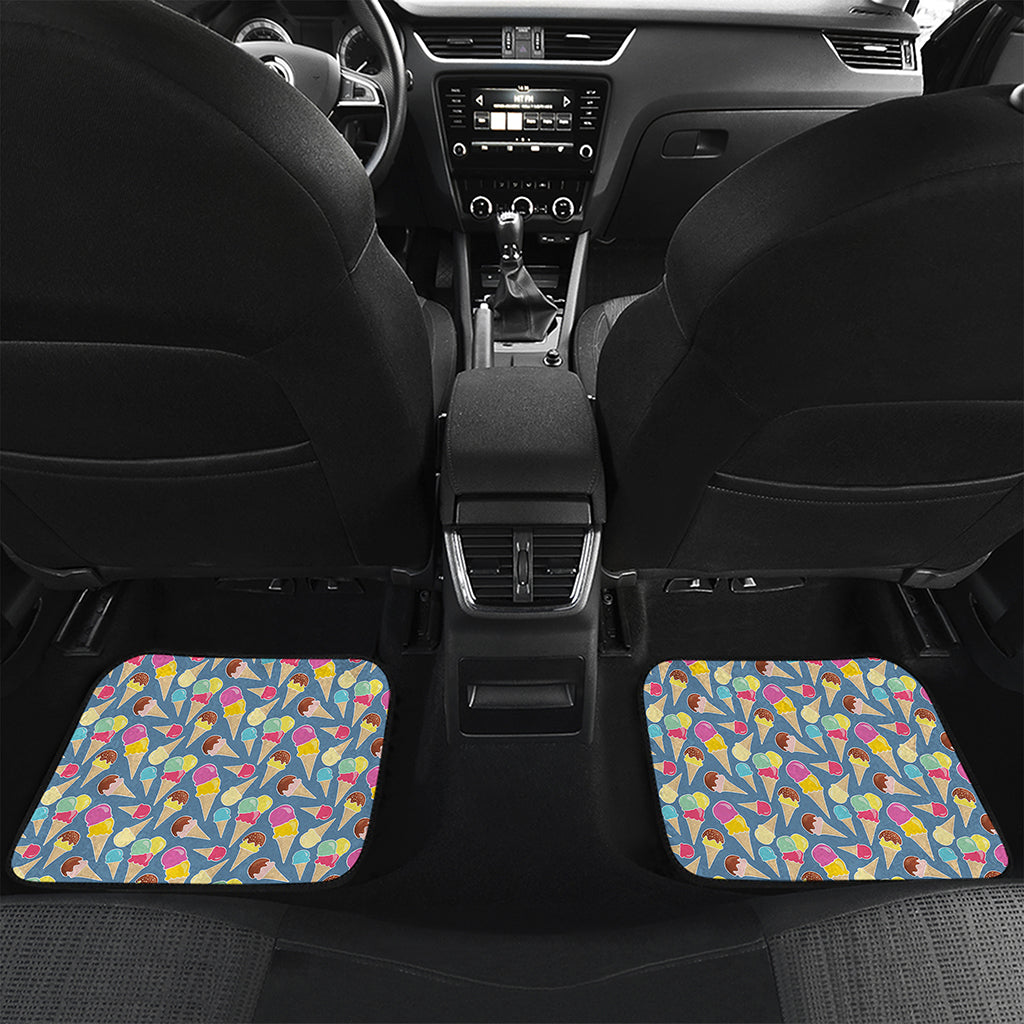 Colorful Ice Cream Pattern Print Front and Back Car Floor Mats