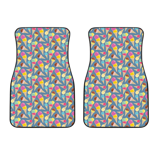 Colorful Ice Cream Pattern Print Front Car Floor Mats