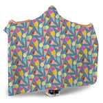 Colorful Ice Cream Pattern Print Hooded Blanket
