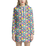 Colorful Ice Cream Pattern Print Hoodie Dress