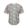 Colorful Ice Cream Pattern Print Men's Baseball Jersey