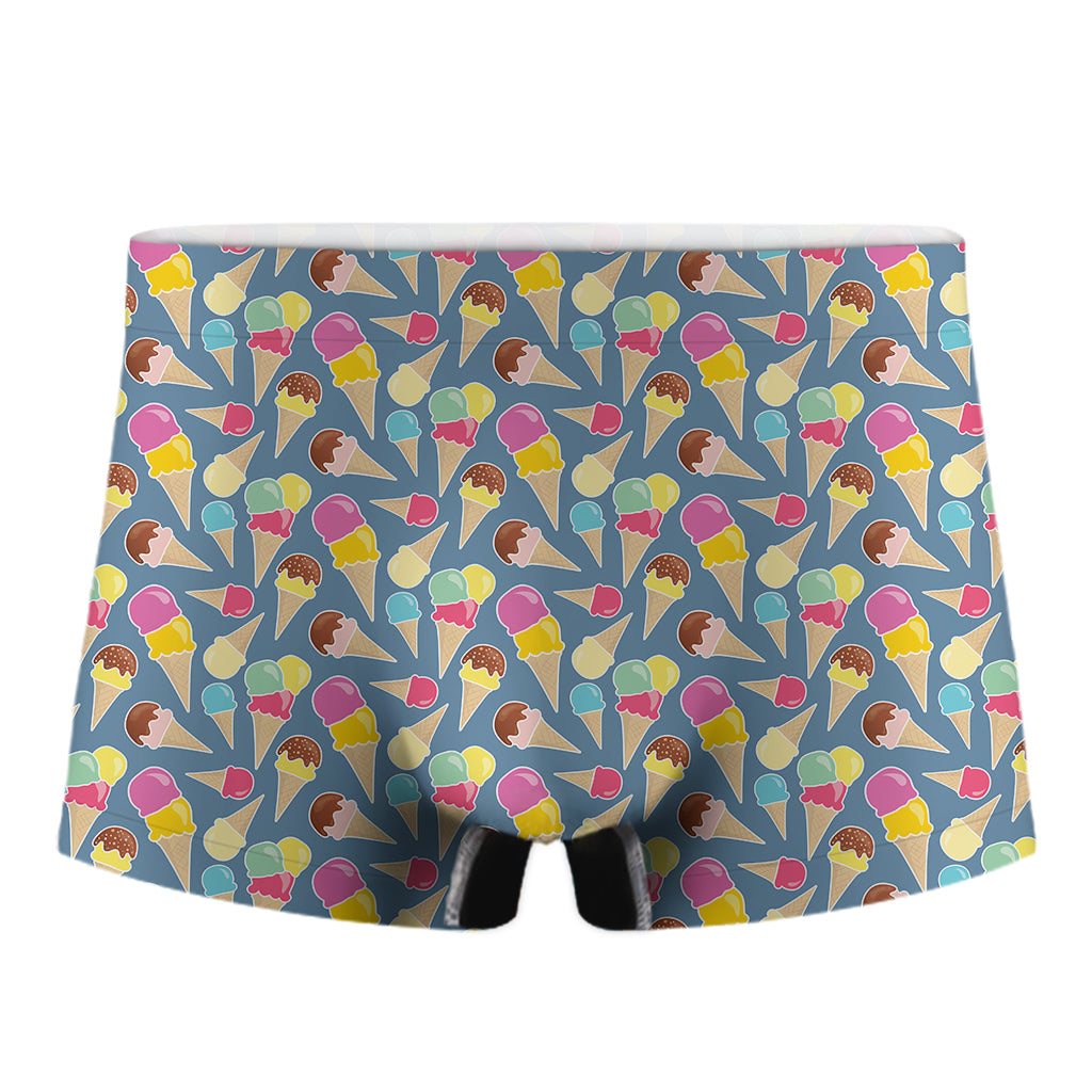 Colorful Ice Cream Pattern Print Men's Boxer Briefs