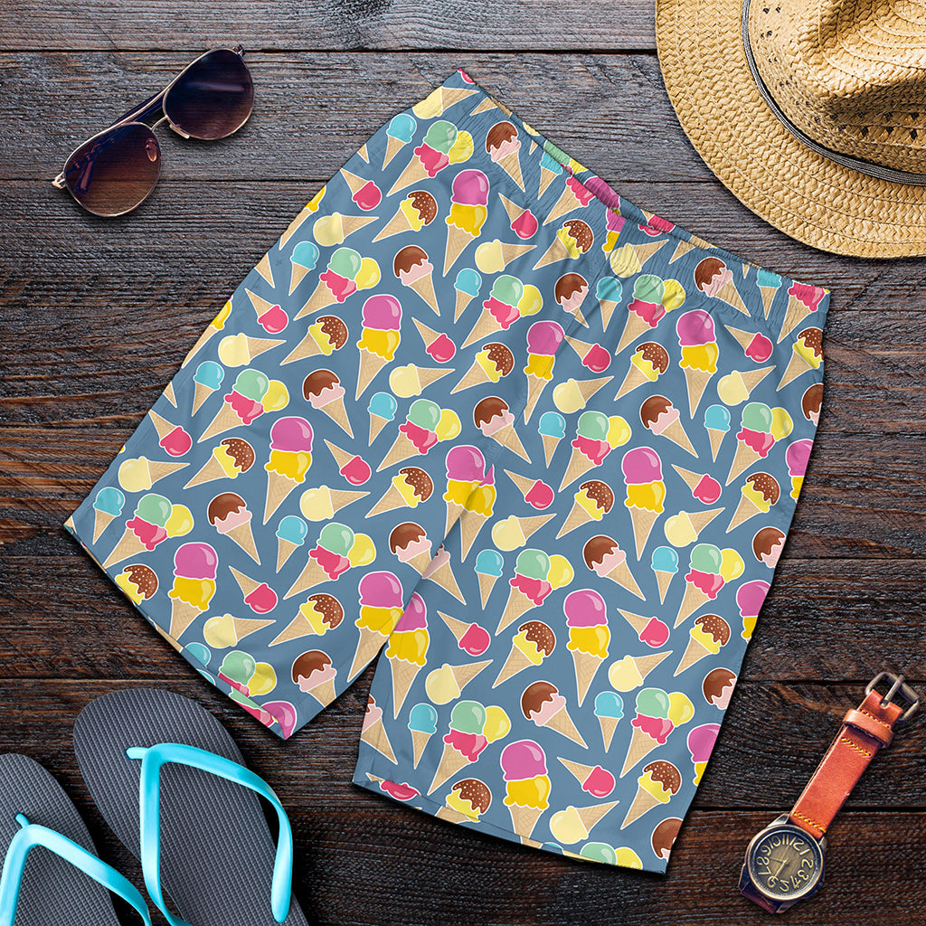 Colorful Ice Cream Pattern Print Men's Shorts