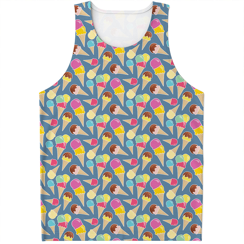 Colorful Ice Cream Pattern Print Men's Tank Top
