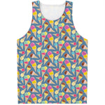 Colorful Ice Cream Pattern Print Men's Tank Top