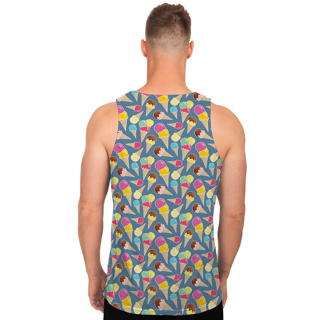 Colorful Ice Cream Pattern Print Men's Tank Top