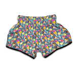 Colorful Ice Cream Pattern Print Muay Thai Boxing Shorts