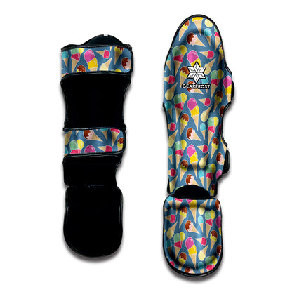 Colorful Ice Cream Pattern Print Muay Thai Shin Guard