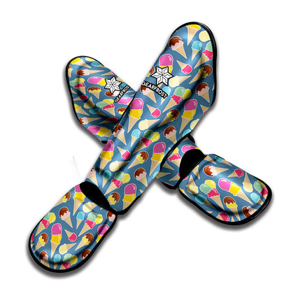 Colorful Ice Cream Pattern Print Muay Thai Shin Guard