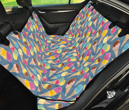 Colorful Ice Cream Pattern Print Pet Car Back Seat Cover