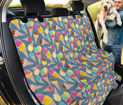 Colorful Ice Cream Pattern Print Pet Car Back Seat Cover