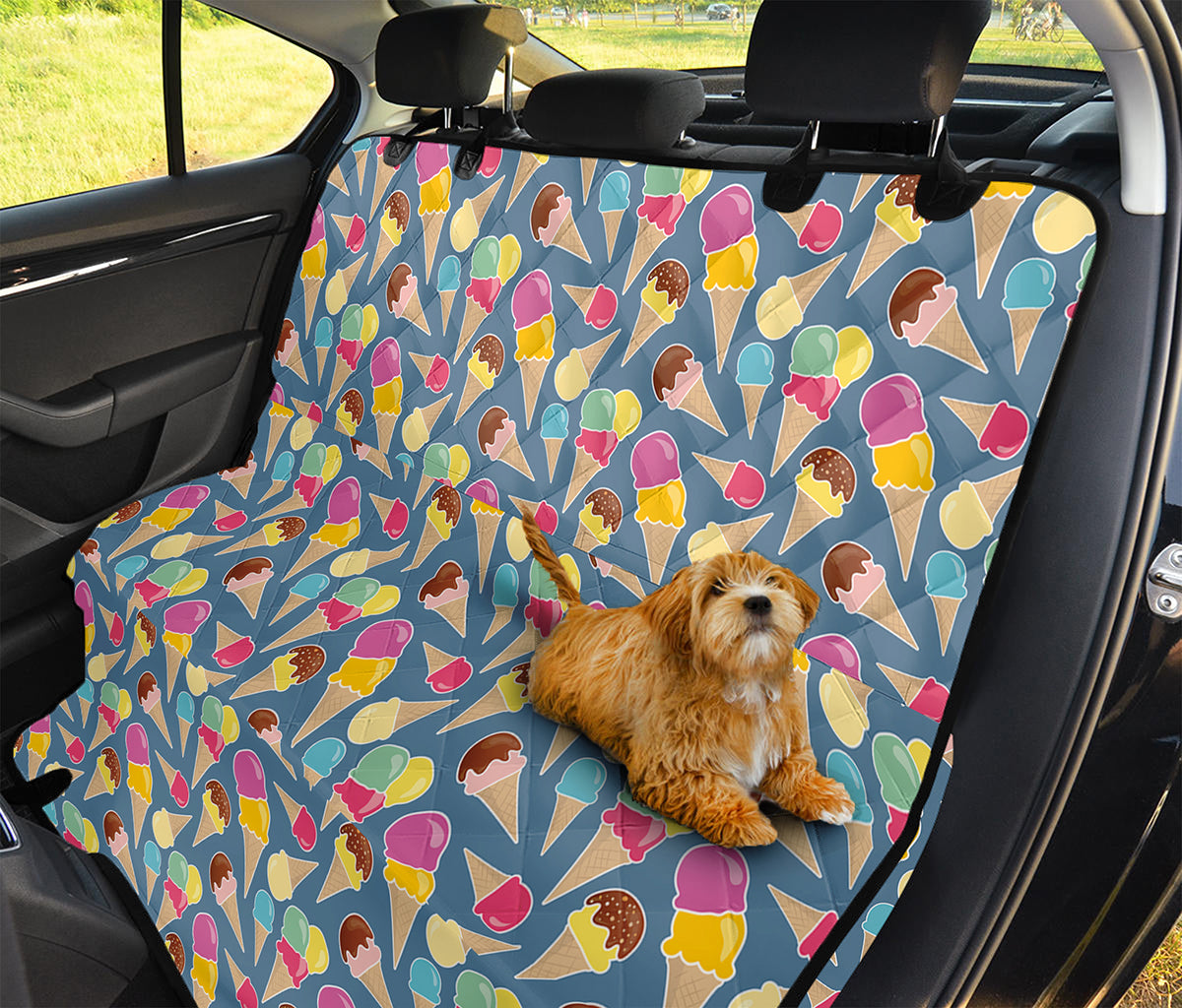 Colorful Ice Cream Pattern Print Pet Car Back Seat Cover