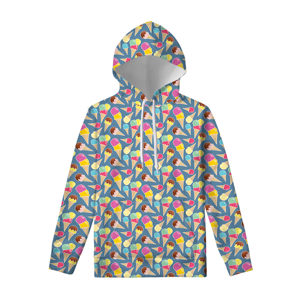 Colorful Ice Cream Pattern Print Pullover Hoodie