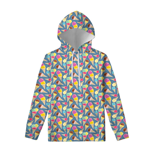 Colorful Ice Cream Pattern Print Pullover Hoodie