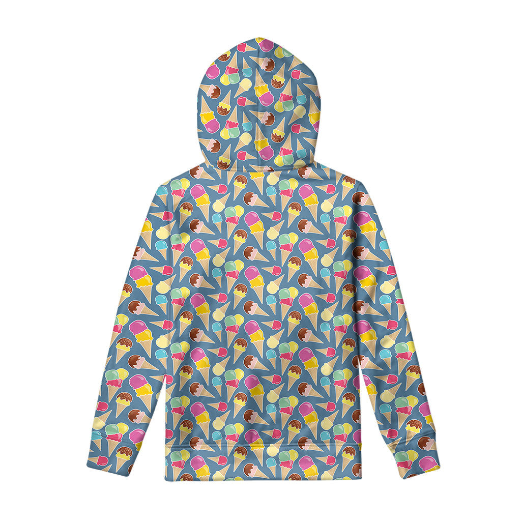 Colorful Ice Cream Pattern Print Pullover Hoodie