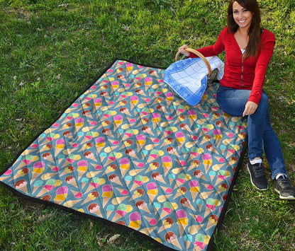 Colorful Ice Cream Pattern Print Quilt