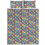 Colorful Ice Cream Pattern Print Quilt Bed Set