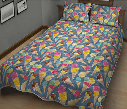 Colorful Ice Cream Pattern Print Quilt Bed Set
