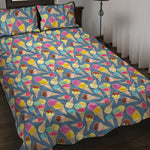 Colorful Ice Cream Pattern Print Quilt Bed Set