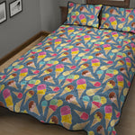 Colorful Ice Cream Pattern Print Quilt Bed Set